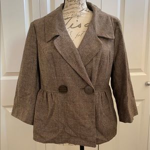 Beautiful Mac & Jac plaid peplum jacket, size 12